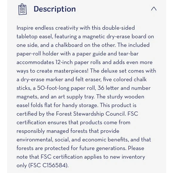 NIB Melissa & Doug Tabletop Easel for ages 3+ - Picture 4 of 6